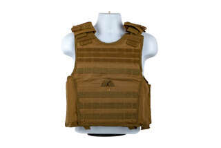 The NcSTAR VISM Expert Plate Carrier Vest is made from durable Tan PVC material